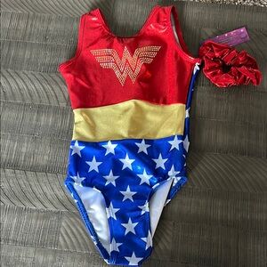 Wonder Woman Gymnastics Leotard with Scrunchie